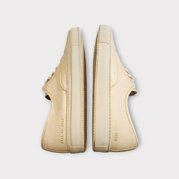 Common Projects Four Hole White/Cream Leather Sneakers - Picture 7 of 8
